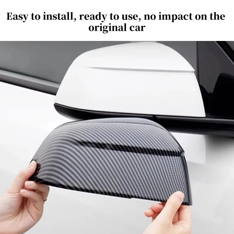 Carbon Fiber Side Mirror Covers - Tesla Model Y Juniper 2025 ABS Rearview Mirror Exterior Accessories