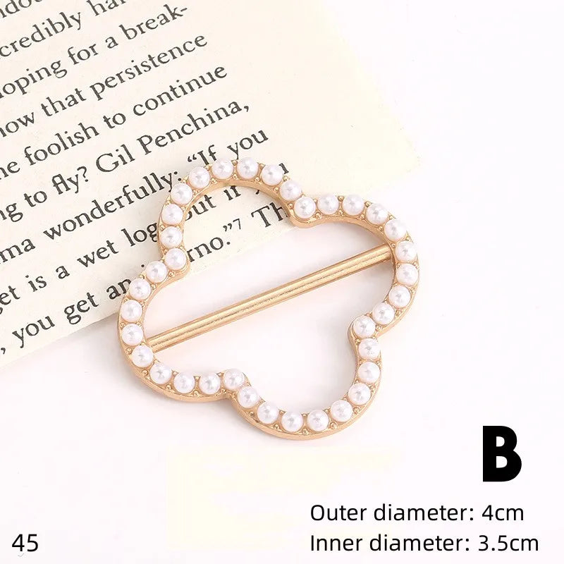 Metal Ring Waist & Scarf Button – Fashion Corner Hem Brooch, Waist Knotted Buckle, T-Shirt Fixing Accessory for Women & Girls