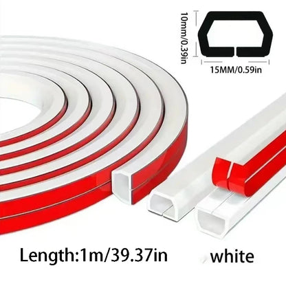 Cable Management Sleeve - 118" Self-Adhesive PVC Cord Hider for Wall & Floor, Insulated Wire Cover