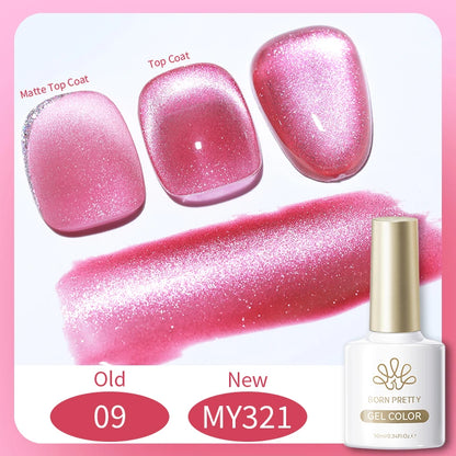 BORN PRETTY Cat Magnetic Gel Nail Polish 117 Colors 10ml Full Coverage Semi-Permanent Soak-Off Nail Varnish for Salon Manicure Glitter Cat Eye Nails