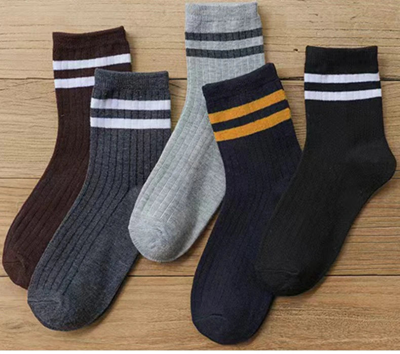 5/10 Pairs Striped Harajuku Retro Socks - Casual, Breathable Cotton Socks for Men & Women