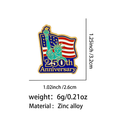 American Flag Lapel Pin - Patriotic Enamel Brooch Badge for Clothing, Gifts, and 250th Anniversary Commemoration
