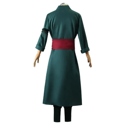 Roronoa Zoro Cosplay Costume – Anime Kimono Robe Cloak Uniform Outfit with Earrings, Halloween & Comic Con Roleplay Dress Up Suit
