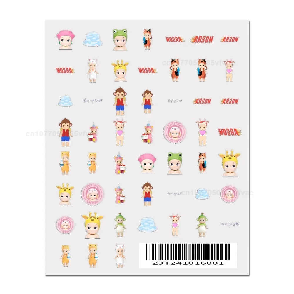 S-Sonnies Angels 3D Nail Art Stickers - Cartoon Adhesive Decal Stickers for Manicure & Nail Parts