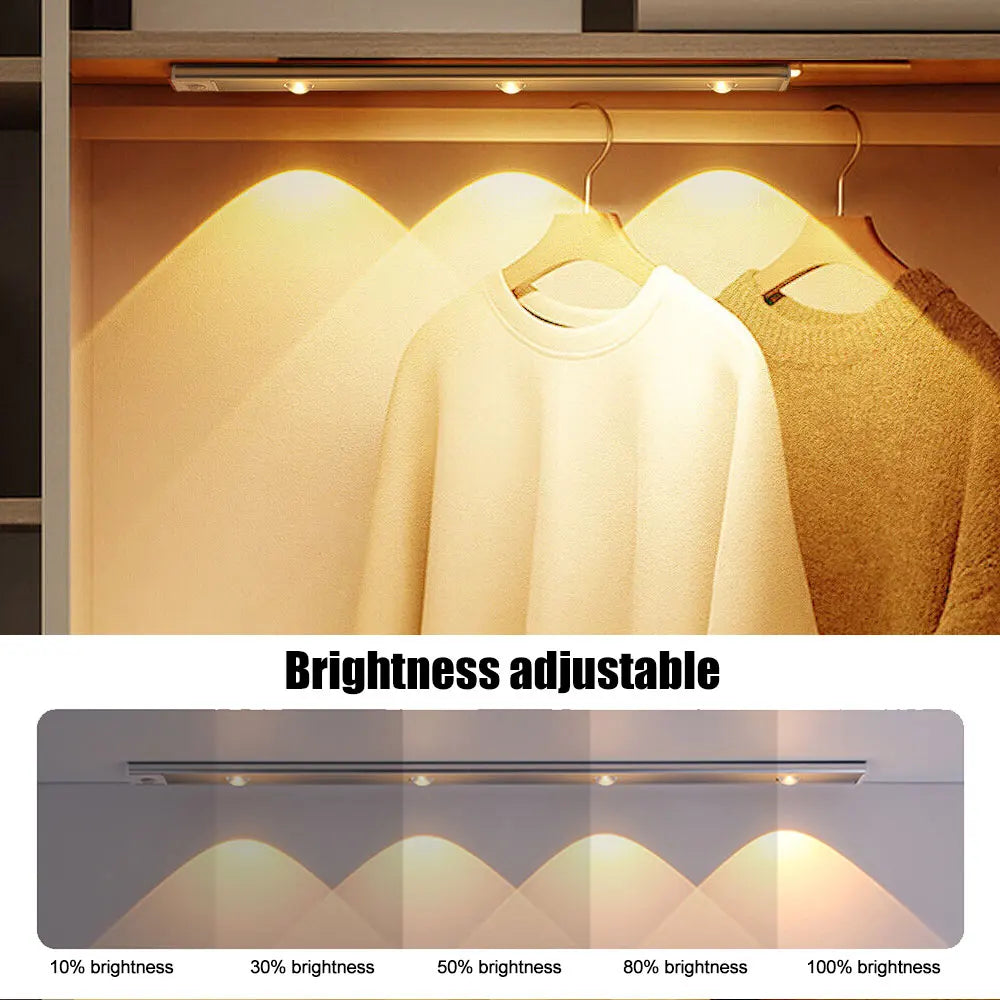 Motion Sensor LED Light - Wireless Ultra Thin USB LED Lamp for Kitchen Cabinet Bedroom Wardrobe Indoor Lighting Night Light