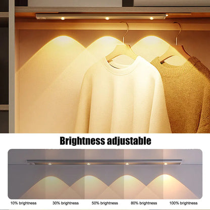 Motion Sensor LED Light - Wireless Ultra Thin USB LED Lamp for Kitchen Cabinet Bedroom Wardrobe Indoor Lighting Night Light