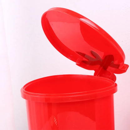 Red Strawberry Garbage Container - Reusable Decorative Trash Can with Lid and Washable Wastebasket