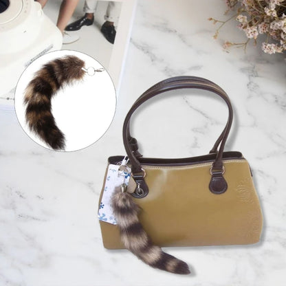 Raccoon Tail Keychain — Creative Coat Tail Key Ring Chain, Unique Gift for Men