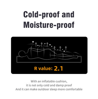 PACOONE Outdoor Camping Double Inflatable Mattress - Extra Wide Ultralight Folding Sleeping Pad