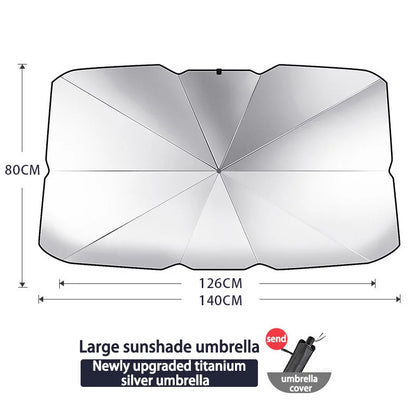 Car Windshield Sunshade - Portable Front Window Sunscreen Heat Insulation Shade with Storage Design