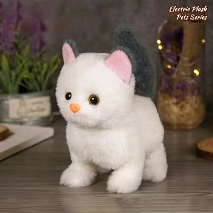 Simulated Robot Kitten Plush Toy - Interactive Walking & Wagging Electric Pet for Kids