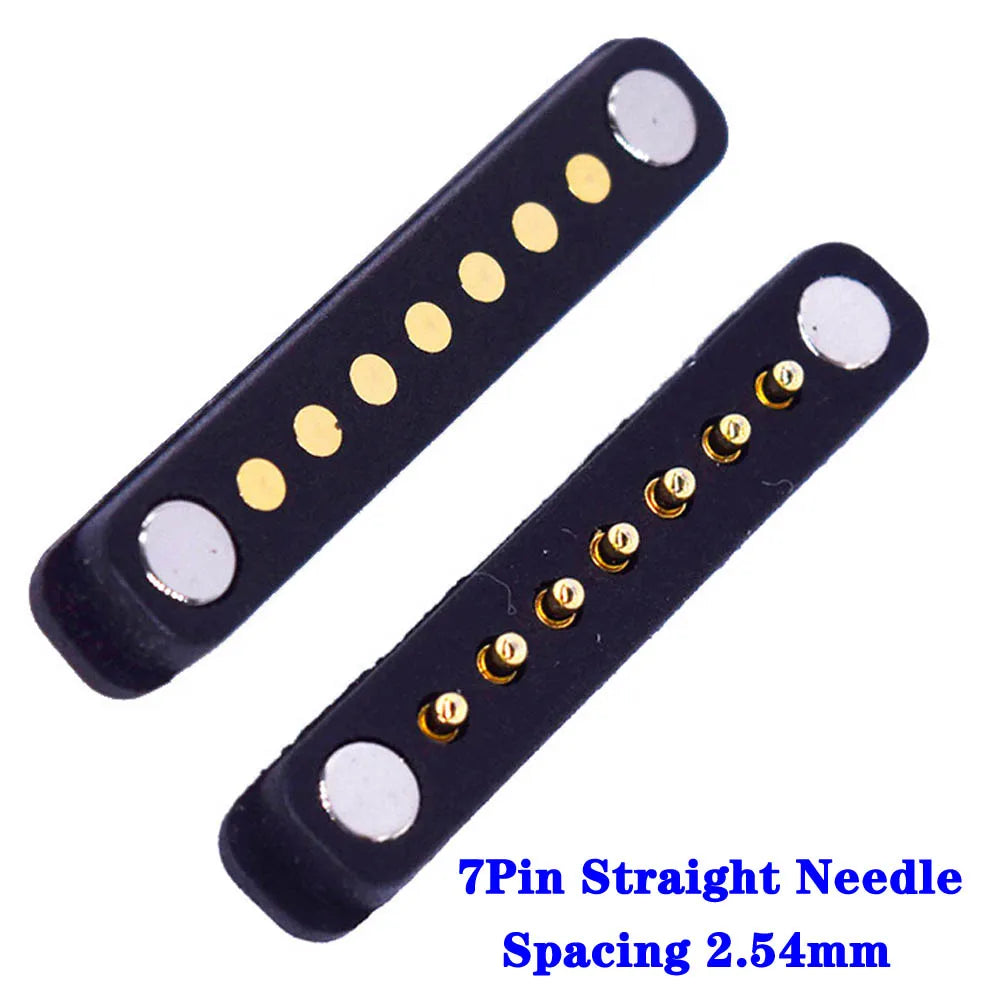 2-Pin Waterproof Magnetic Pogo Pin Connector - 2.8mm Pitch Spring-Loaded Male/Female DC Power Socket with Ears