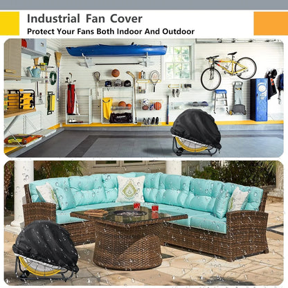 Heavy Duty Industrial Drum Fan Cover for 18-20 Inch & 24 Inch High Velocity Floor Fans – Dustproof Outdoor Protective Cover