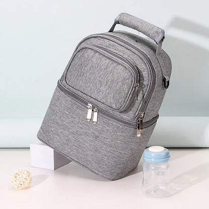 Folding Large-Capacity Breast Milk Storage Backpack – Portable Crib Bed, Mommy Outing Bag with Insulation for Baby
