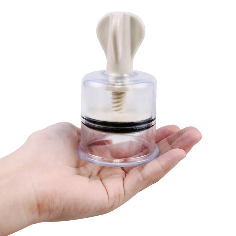 Rotating Handle Suction Cupping Set – 4 Sizes Twist Vacuum Cups for Nipple Enhancement & Anti-Cellulite Massage