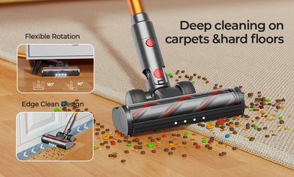 Laresar V7 500W Cordless Handheld Vacuum Cleaner – 50000Pa Suction Power, 60 Min Runtime, Smart Home Dust Cup Cleaner