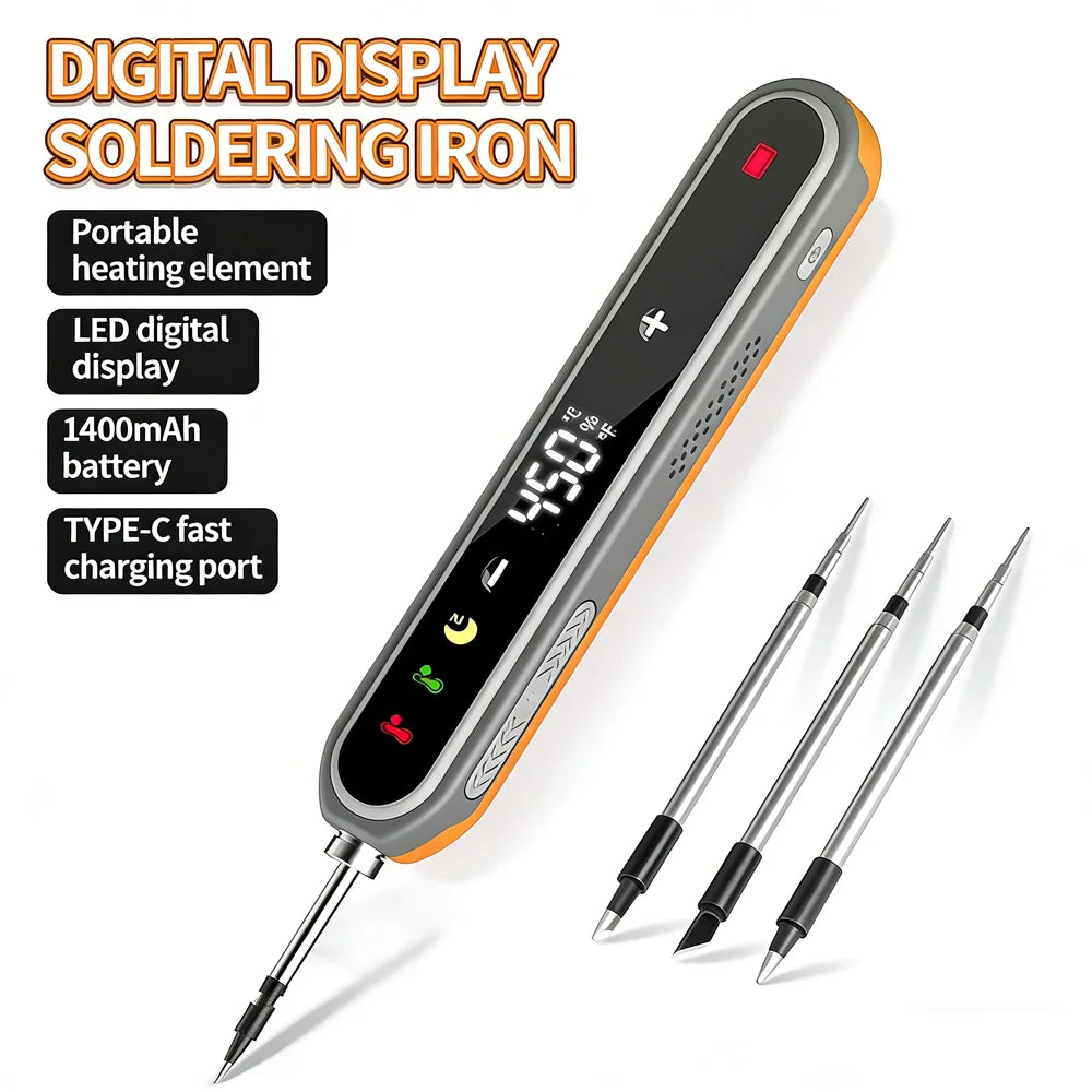 Portable Type-C Digital Soldering Iron Kit – 8-15W Fast Heating Adjustable Temperature Mini Repair Tool