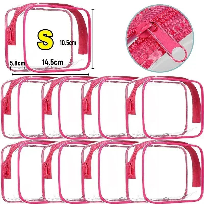1/20PCS Transparent PVC Travel Organizer — Clear Makeup & Cosmetic Bag, Toiletry & Beauty Case