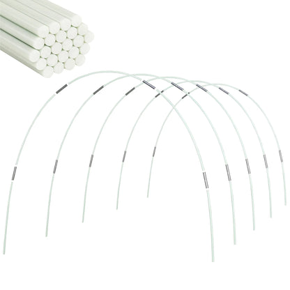 25/50pcs Garden Greenhouse Hoops | Rust-Free Fiberglass Plant Support Frame for DIY Grow Tunnel