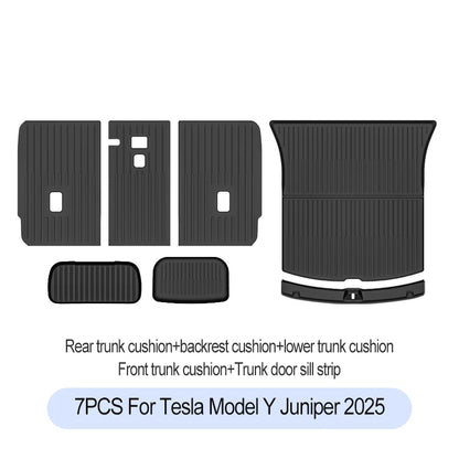 Tesla Model Y Juniper 2025+ TPE Floor Mats Set – Premium All-Weather Cargo & Trunk Liner, Wear-Resistant Car Interior Foot Protection Mats