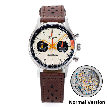 Sugess Pilot Watch – Seagull Movement Mechanical Chronograph, Swan-Neck, Sapphire Crystal, Military Racing 1963 Limited Edition