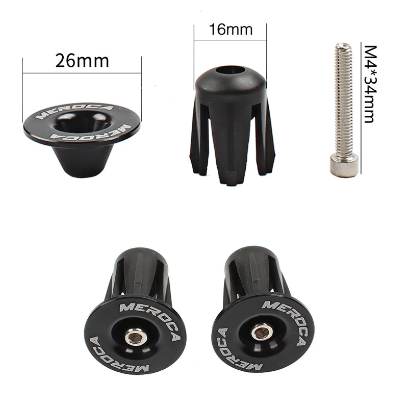 Aluminum Alloy Handlebar End Plugs: 1 Pair for Mountain & Road Bikes - BMX MTB Grip Cover & Bicycle Accessories