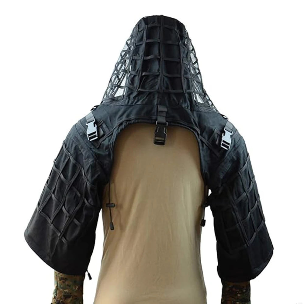 Ghillie Suit Set | Camouflage Hunting Poncho, Base, Cape & Sniper Viper Hood for Airsoft & Paintball
