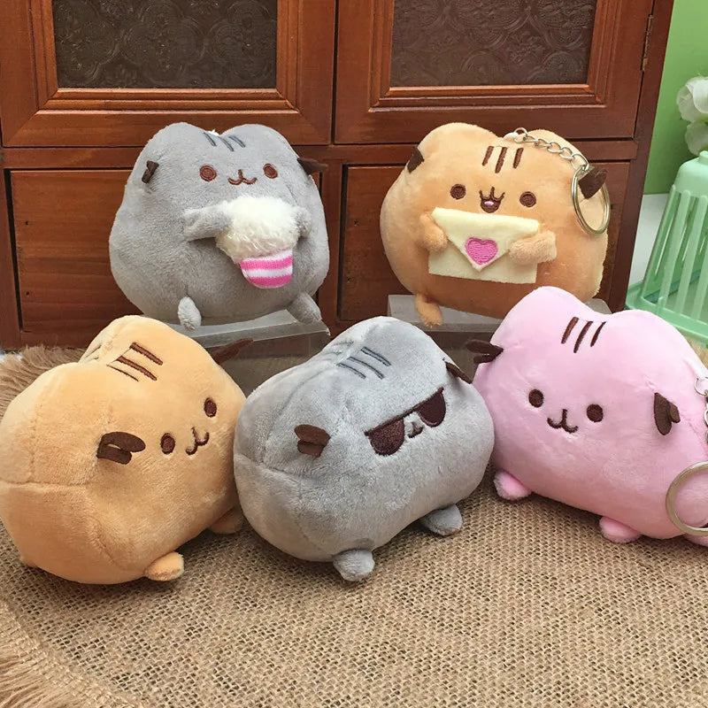 Pusheen Cat Bag Charm - Cute Kawaii Kitten Backpack Pendant, Couple Keychain Accessory, Birthday and Christmas Gift