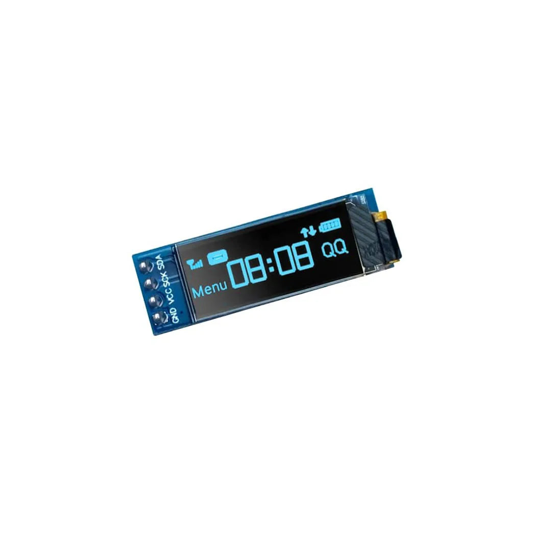0.91 Inch OLED Display Module - 128x32 SSD1306 I2C IIC White Blue Screen for Arduino DIY Projects