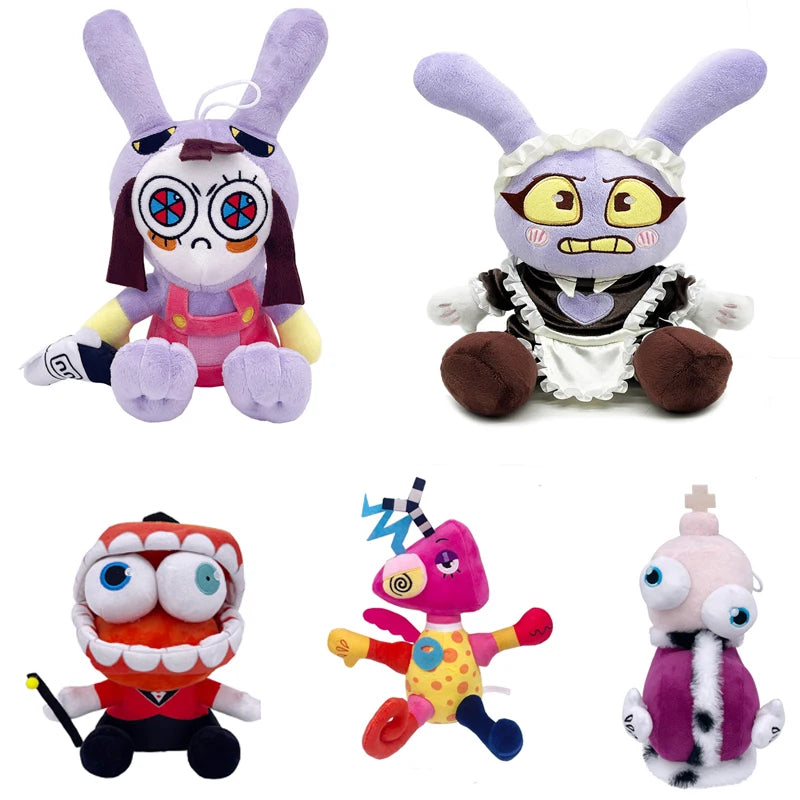 25CM Digital Circus Jax Plush Doll - Magical Rabbit Clown Collectible Toy for Fans, Home Decor, and Gifts