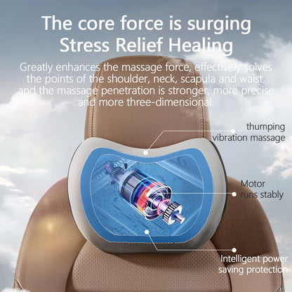 Electric Car Lumbar & Neck Massage Pillow | Single Headrest Vibration Cushion for Seat Support