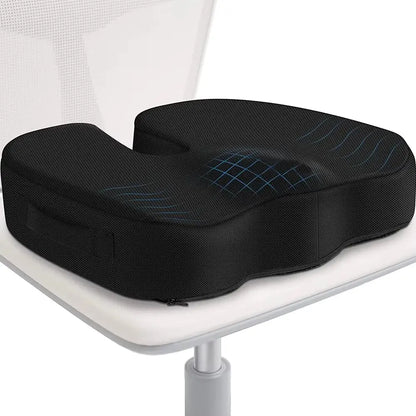 Travel Memory Foam U-Shaped Seat Cushion – Ergonomic Hip & Lumbar Support Pad for Office Chair, Car & Travel Comfort