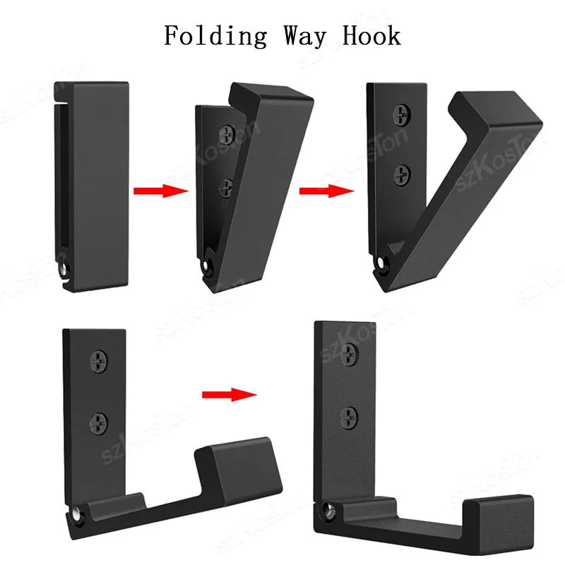Folding Aluminum Alloy Wall Hooks – Rustproof Coat, Towel & Clothes Hanger (1/5/50 Pack)