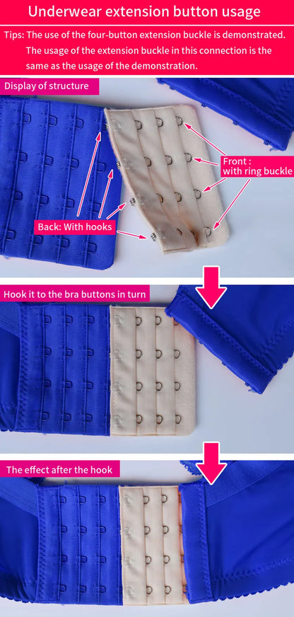 3.8cm 2-Hook Bra Extender Clip – Adjustable Back Belt Buckle for Women’s Underwear & Soft Bra Extension