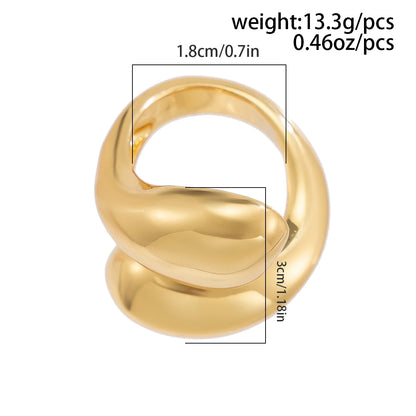 Ingemark Punk Snake Ring – Exaggerated Water Drop Geometric Adjustable Open Finger Ring for Women, Vintage Couple Jewelry