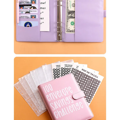 100 Envelope Challenge Binder – Savings Challenge Loose-Leaf Budget Binder with Cash Envelopes, Money Organizer System