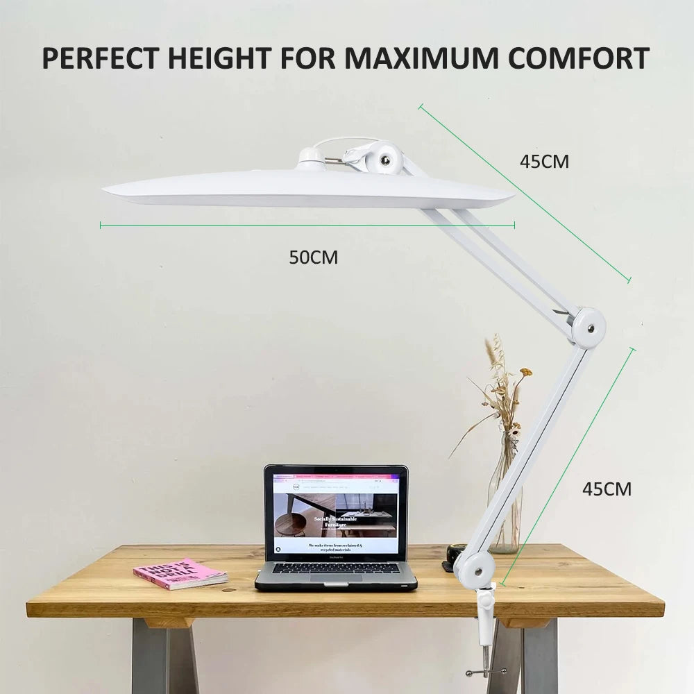 2,200 Lumens LED Task Lamp – Super Bright Desk Light with 117 SMD, 4-Level Dimmable for Home, Office & Beauty Shop