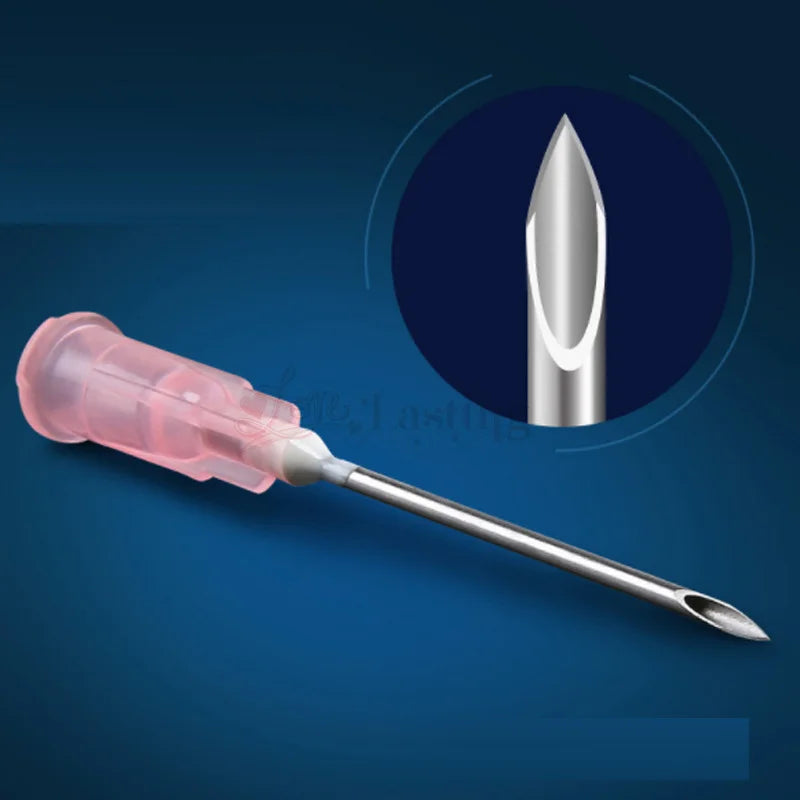 25pcs Disposable Sharp Needles (18G 25G 27G 30G 31G 32G 34G) - Sterile Stainless Steel for Hyaluronic Acid & Tattoo Use