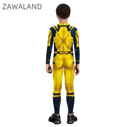 Wolverine Deadpool Cosplay Jumpsuit - Superhero Zentai Bodysuit for Kids & Adults, Halloween Party Costume