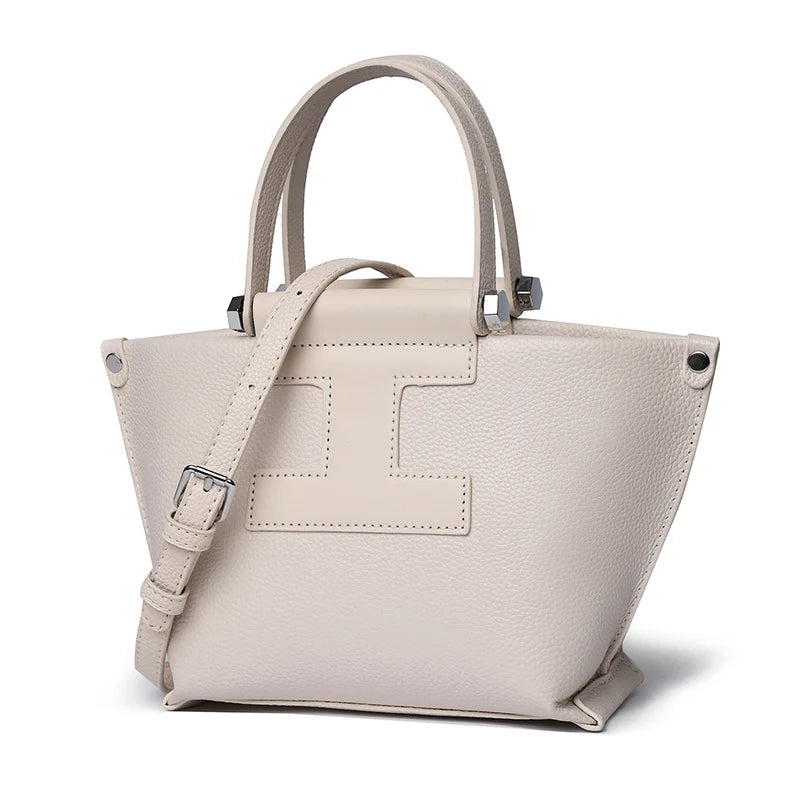 Luxury Cowhide Women’s Tote Bag – High-Quality Genuine Leather Shoulder and Crossbody Handbag, Fashionable Sac A Main