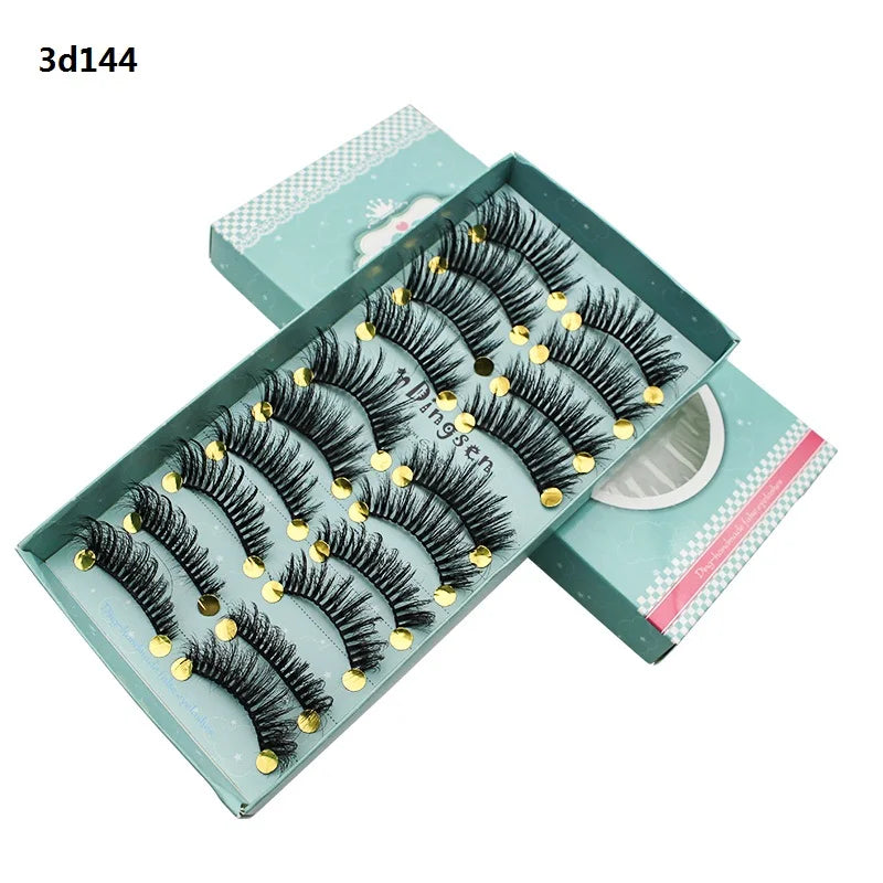 DINGSEN 10 Pairs Handmade Eyelash Fans – Individual False Lashes for Beauty & Makeup, Factory Price