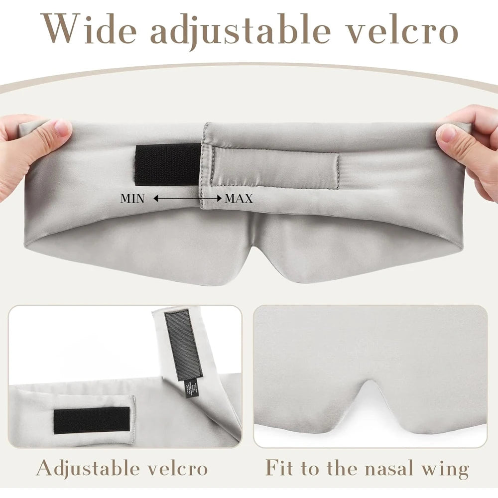 100% Mulberry Silk Sleeping Mask – Soft Padded Eyepatch for Light Blocking, Travel Sleeping Aid Sleep Patch (Slaapmasker)