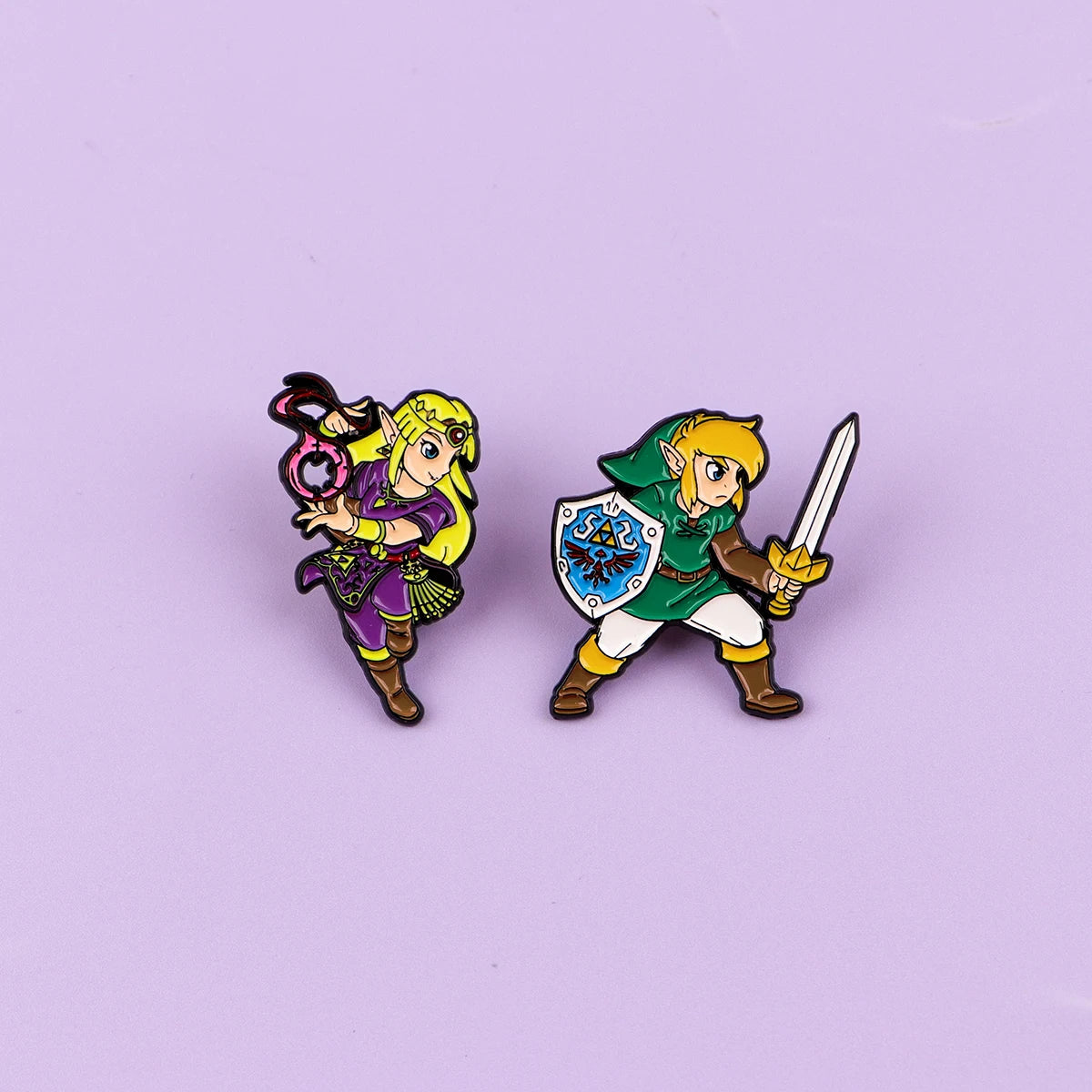 2-Piece Game Character Enamel Pin Set - Cartoon Brooches for Backpacks, Hats, Cosplay, and Fan Gifts