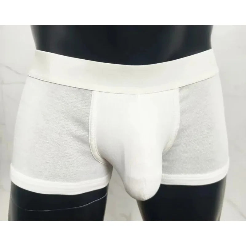 Men's Cotton Boxer Briefs - Breathable Soft Underwear with Extra-Large Pouch, Comfortable Stretch Fit
