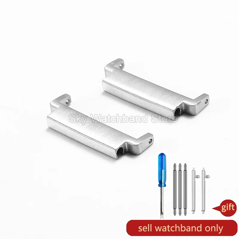 Black and Silver Watchband Connector for Casio G-Shock AE1000, AE1100, AE1200, W-218H & W-800H - 18mm to 20mm Corrosion-Resistant Adapter