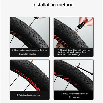 Bike Tubeless Tire Repair Kit — Slug Plug Stopper with Rubber Bacon Strips & Insertion Tool for MTB & Road Bikes