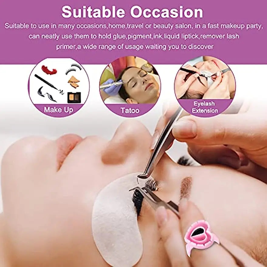 500PCS Disposable Eyelash Glue Fan Cup Rings — Holder Container for Lash Extensions, Tattoo Pigments & Eyelash Tools