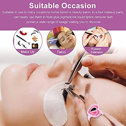 500PCS Disposable Eyelash Glue Fan Cup Rings — Holder Container for Lash Extensions, Tattoo Pigments & Eyelash Tools