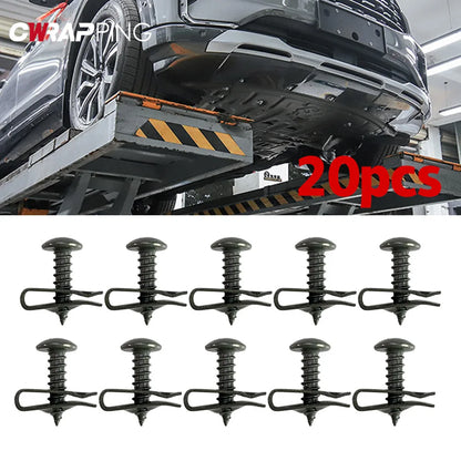 U-Type Car Fastener Clips - Metal Screw Retainer Clips for Engine Guard, Bumper & Undertray Repair