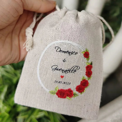 50PCS Natural Linen Gift Bags — 5×7, 7×9, 9×12cm Jute Candy & Jewelry Pouches